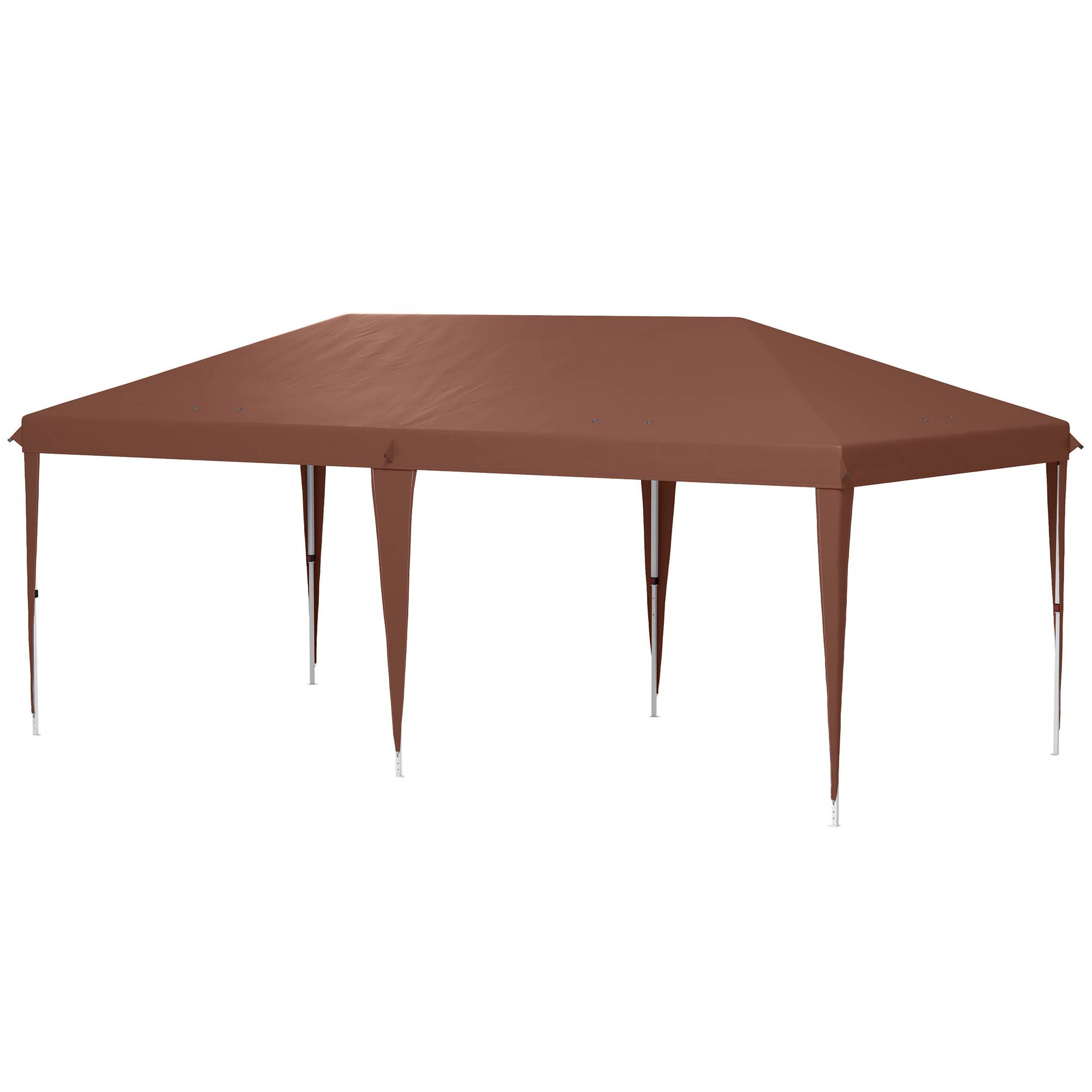 ComfortXL - Tonnelle pliante acier et toile Oxford pour marchés hauteur réglable 6 x 3 m marron - ComfortXL Outdoor Living - Image 2
