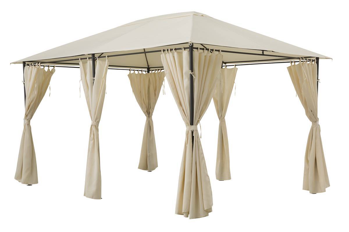 Hesperide - Rideaux pour tonnelle "Santorini" écru 4x3m en polyester Hespéride - Imagen 2