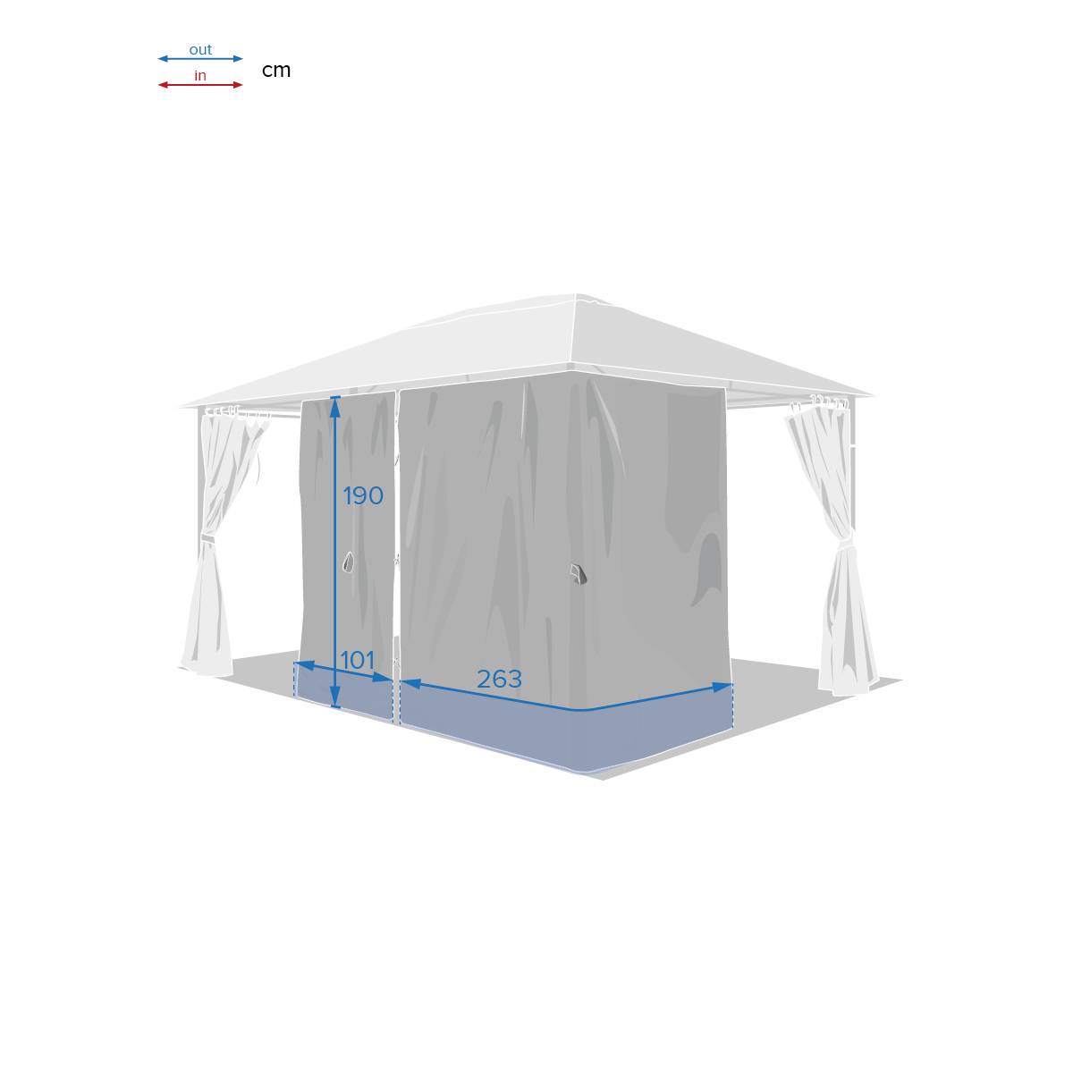 Hesperide - Rideaux pour tonnelle "Santorini" écru 4x3m en polyester Hespéride - Imagen 3