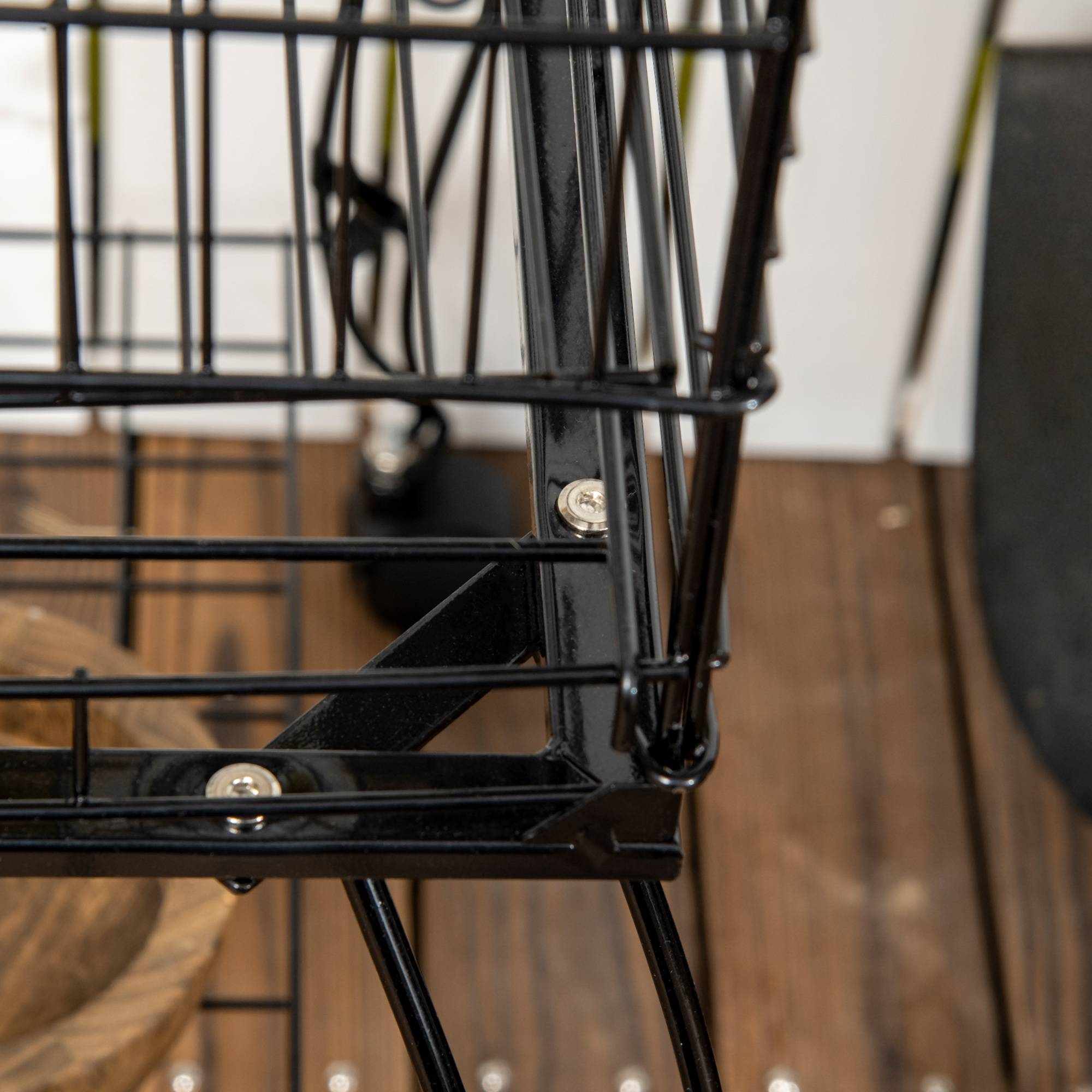 Cage pour oiseaux avec support et roues, cage en acier avec plateau amovible et 2 mangeoires, 51x51x153 cm, noir - Image 9