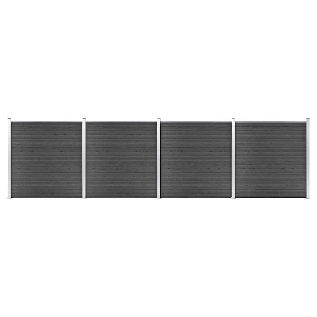 PANGIVO - Panneau de clôture WPC noir 699 x 186 cm - PANGIVO - Image 1