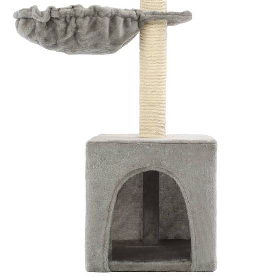 Arbre à chat bois et sisal gris 30 x 30 x 105 cm - PANGIVO - Image 5