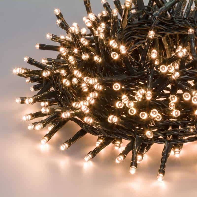 Lotti - Guirlande 15m Mini Boa 750 LED blanc chaud extérieur fixe câble vert foncé Lotti - Imagen 2