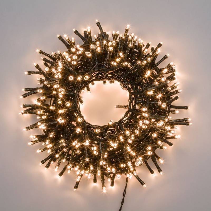 Lotti - Guirlande 15m Mini Boa 750 LED blanc chaud extérieur fixe câble vert foncé Lotti - Imagen 9