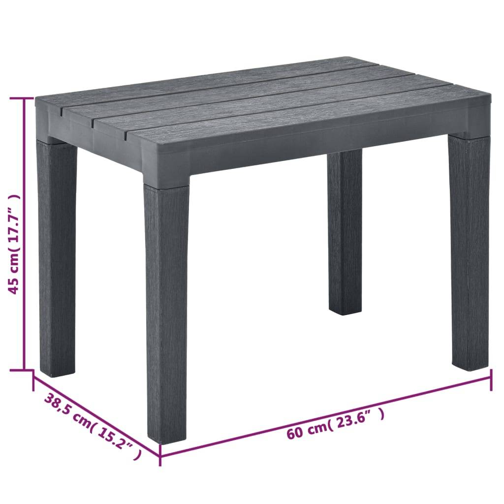 PANGIVO - Bancs de jardin plastique anthracite 60 x 38.5 x 45 cm - PANGIVO - Image 6