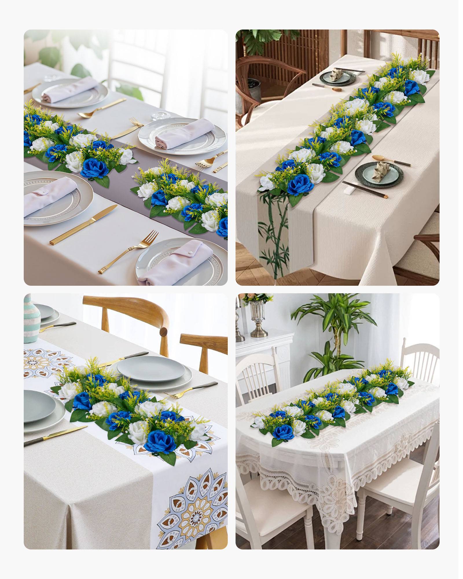 VEVOR Composition Florale Artificielle Linéaire Mariage Lot de 10 50x22x12 cm - Image 7