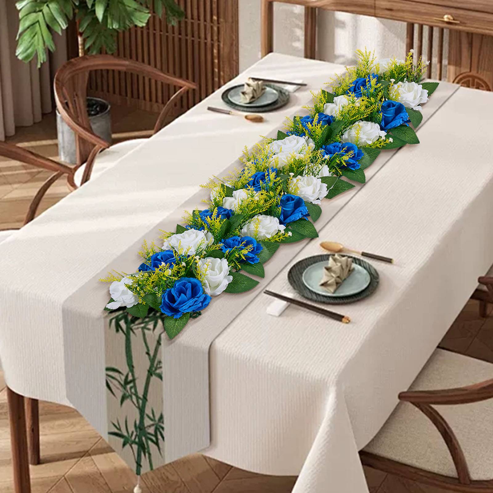 VEVOR Composition Florale Artificielle Linéaire Mariage Lot de 10 50x22x12 cm - Image 8