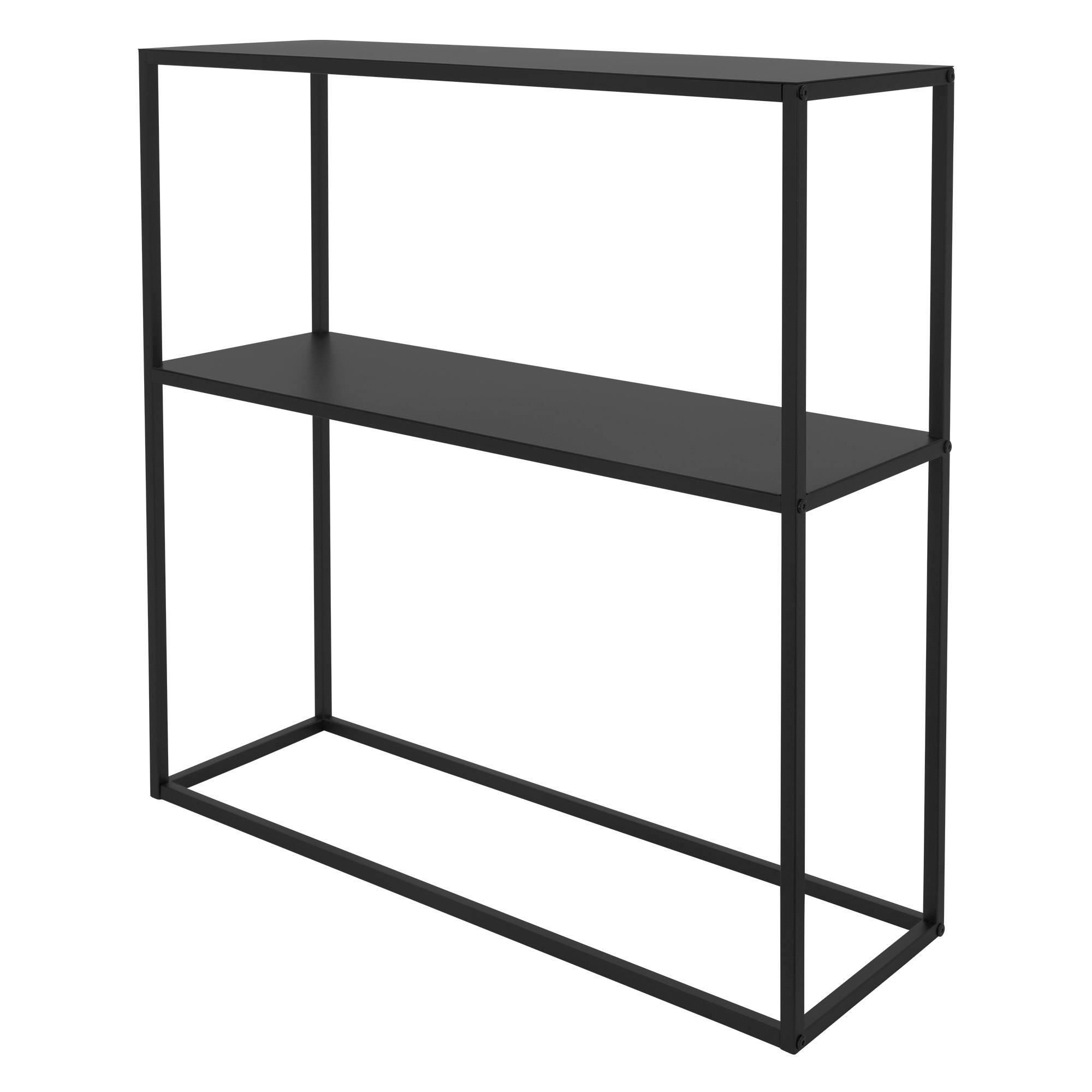 Ml-Design - Étagère à plantes/livres en métal noir porte-plantes avec 2 étagères 80x26x80 cm - Imagen 1