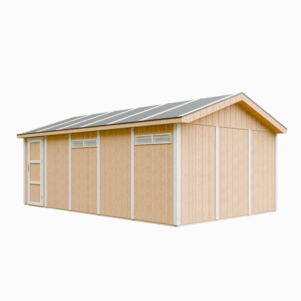 Timbela - Garage Qualité Premium 21 m²/ L378xl648 cm- garage pour auto, moto, vélos, machines de jardinage - Timbela M992B-HARVEST HONEY - Image 2