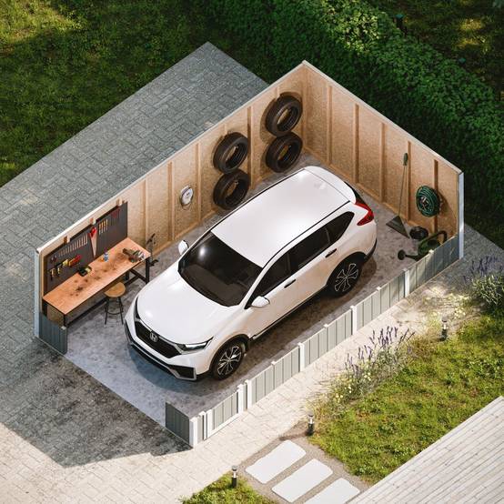Timbela - Garage Qualité Premium 21 m²/ L378xl648 cm- garage pour auto, moto, vélos, machines de jardinage - Timbela M992B-HARVEST HONEY - Image 4
