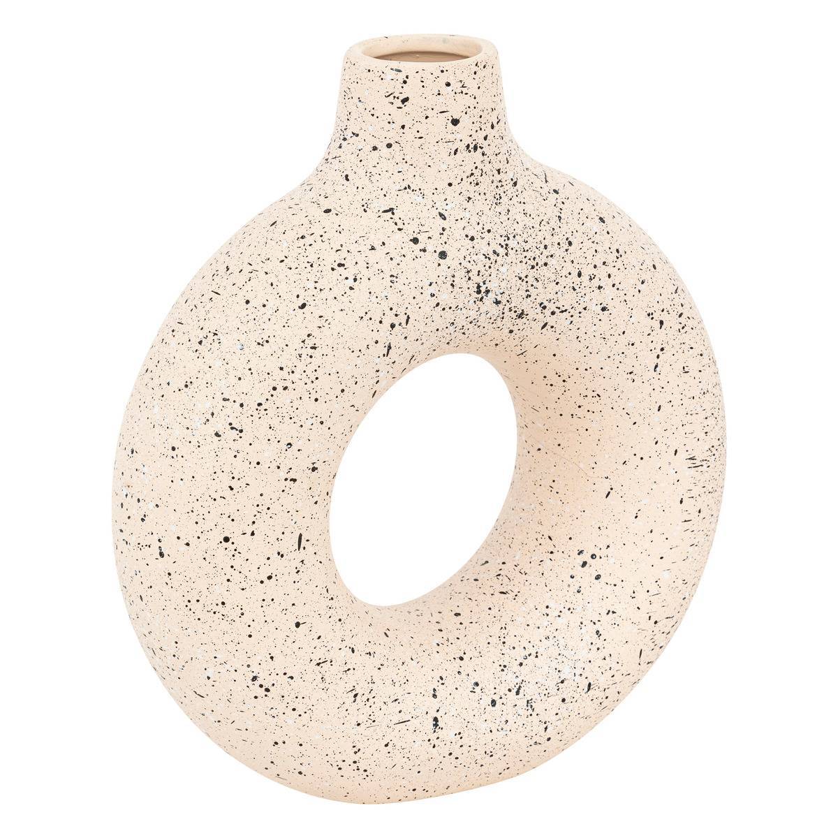 Atmosphera - Vase céramique Florie blanc & noir H25cm - Atmosphera Créateur d'intérieur - Image 2