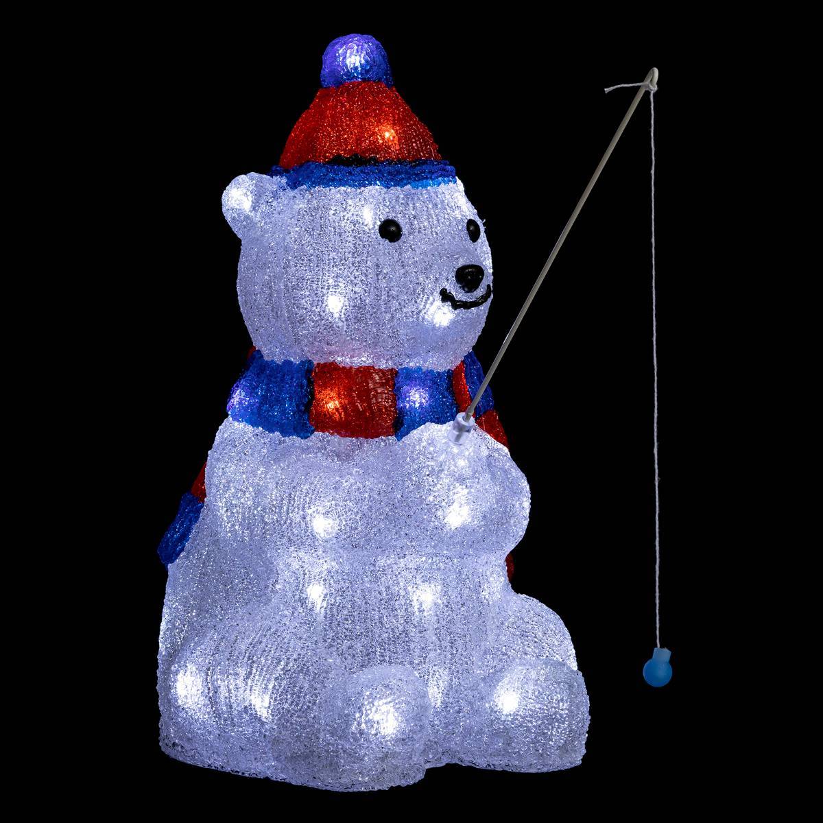 Fééric Lights & Christmas - Forme acrylique ours qui pêche lumineuse 40 LED H.39cm extérieur - Feeric Lights & Christmas