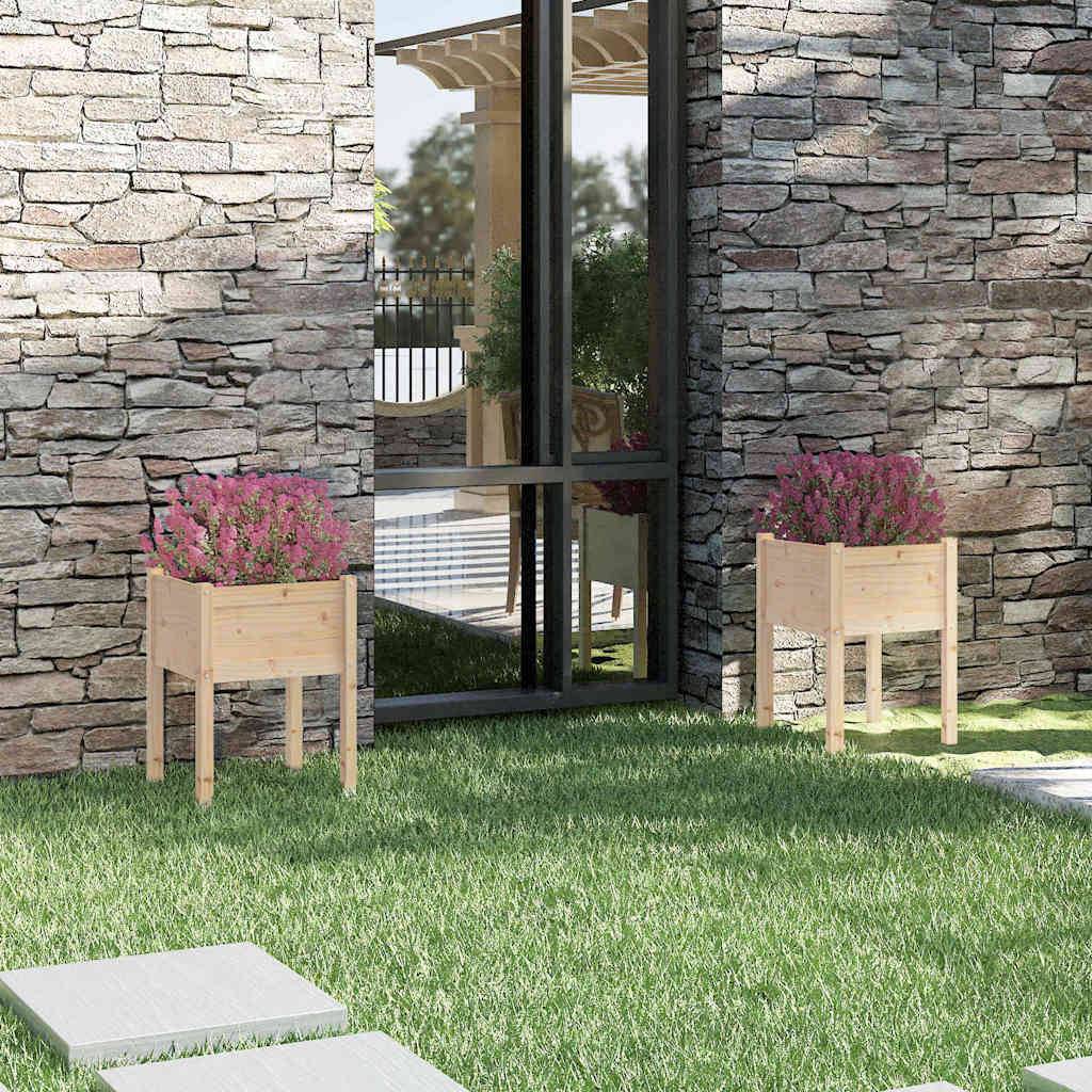 Vidaxl - Jardinières d'extérieur 2 pcs 50x50x70 cm bois de pin massif vidaXL 810800 - Image 1