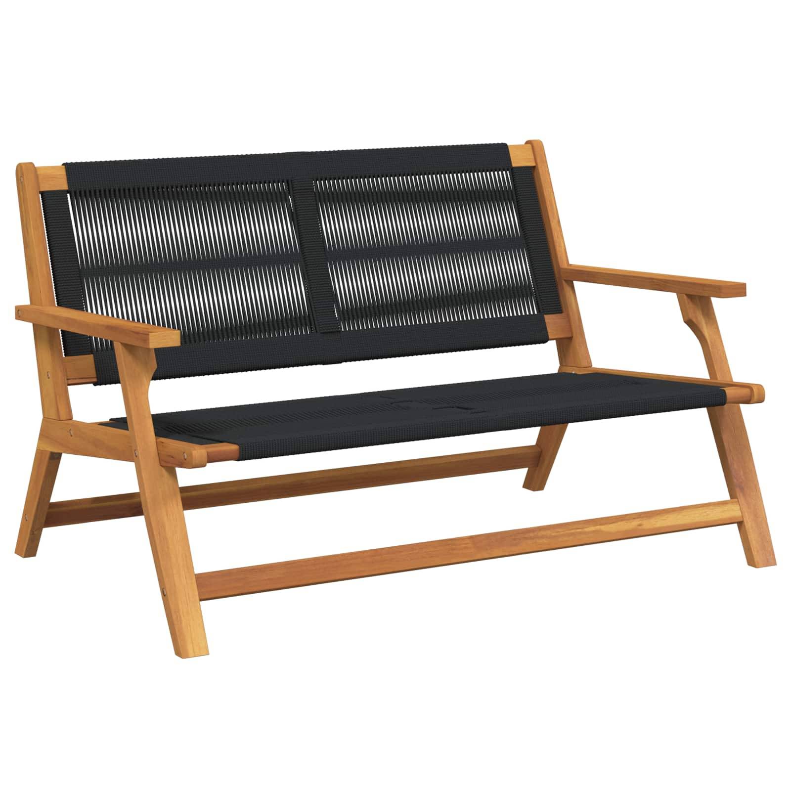 PANGIVO - Mobilier de jardin bois acacia massif noir 122 x 78 x 73 cm, Poids :14.4kg - PANGIVO