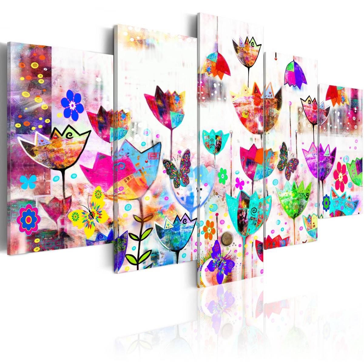 Tableau Imprimé "Tulipes dans la Pluie" 100 x 200 cm