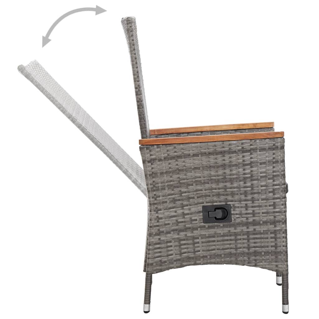 Vidaxl - Salon de jardin 7 pcs avec coussins Résine tressée Gris vidaXL 46039 - Imagen 8