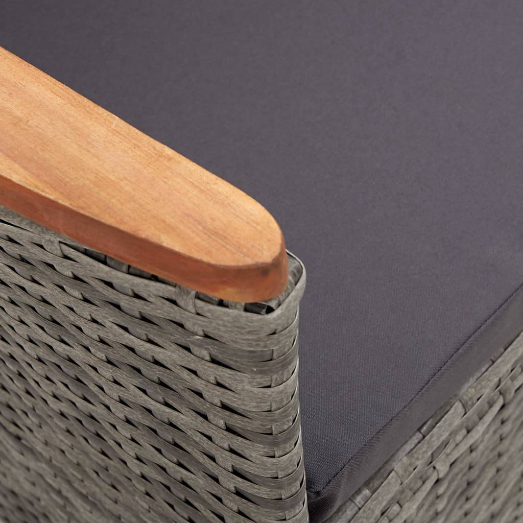 Vidaxl - Salon de jardin 7 pcs avec coussins Résine tressée Gris vidaXL 46039 - Imagen 5