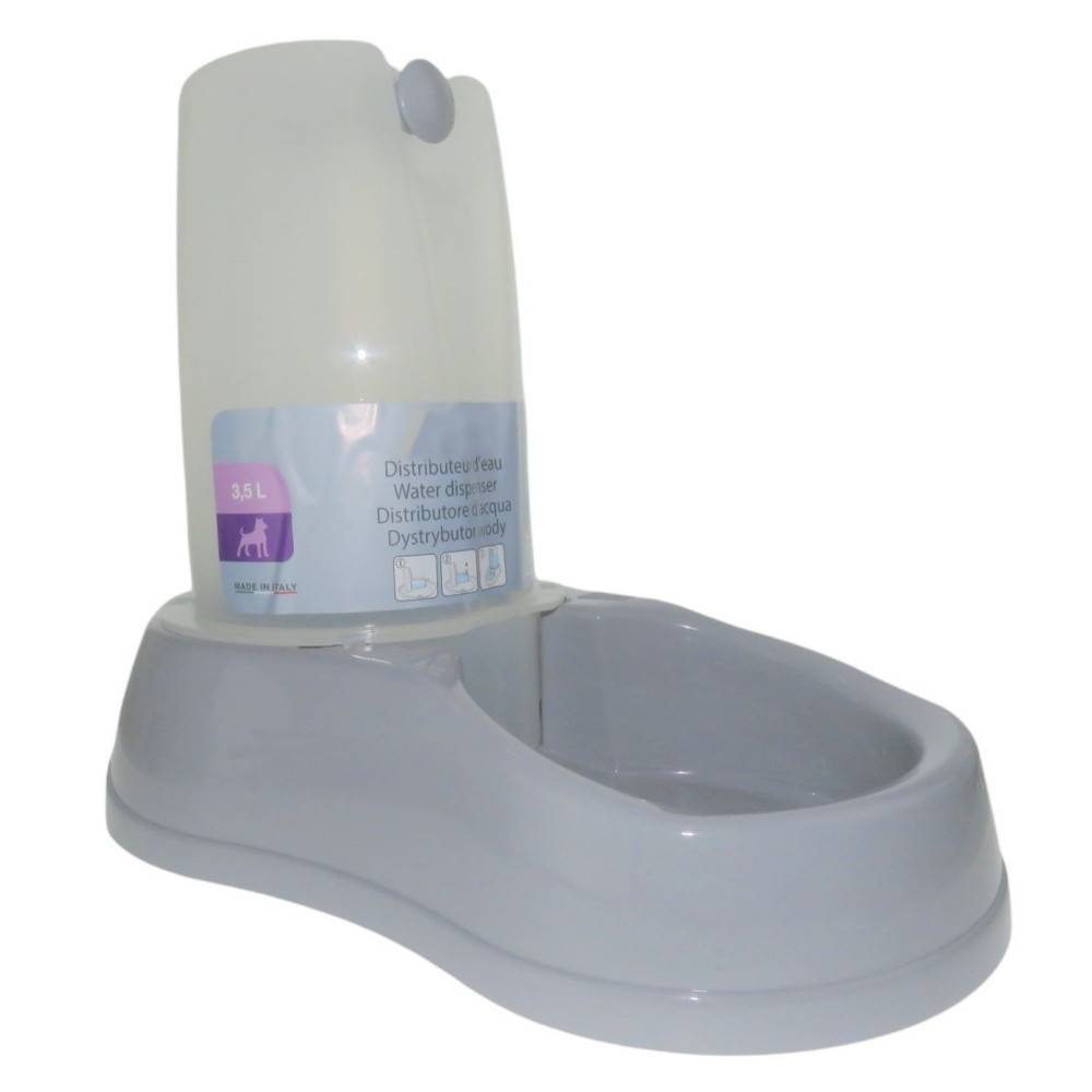 Distributeur d'eau 3.5 litres, gris en plastique, pour chien ou chat - Image 2