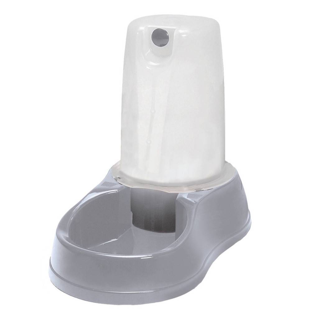 Distributeur d'eau 3.5 litres, gris en plastique, pour chien ou chat - Image 1