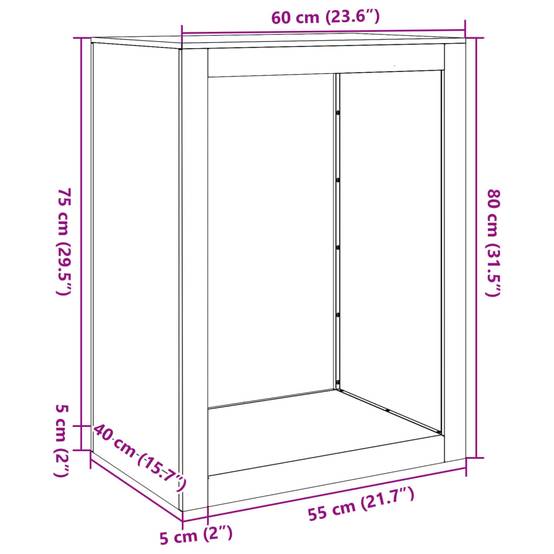Porte bûches en acier inoxydable pour cheminée intérieur extérieur 80 cm – ComfortXL Outdoor Living - Image 10