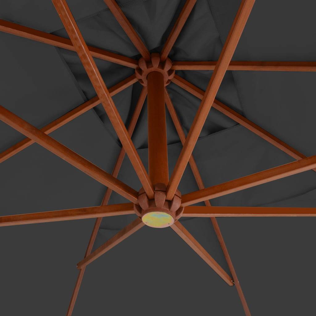 PANGIVO - Parasol de jardin en porte-à-faux avec mât en bois anthracite 400 x 300 x 285 cm - PANGIVO - Image 4