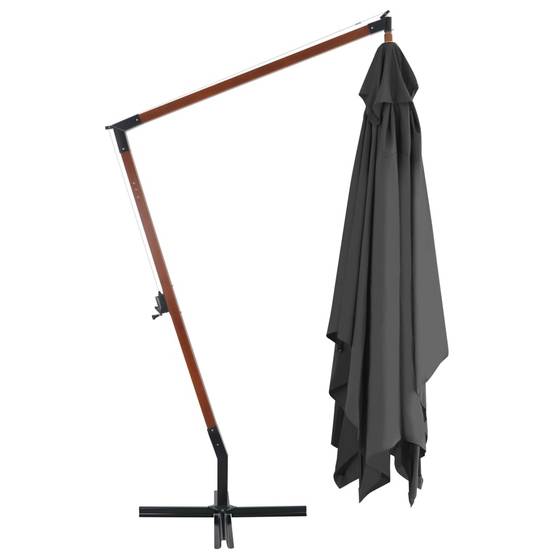 PANGIVO - Parasol de jardin en porte-à-faux avec mât en bois anthracite 400 x 300 x 285 cm - PANGIVO - Image 3