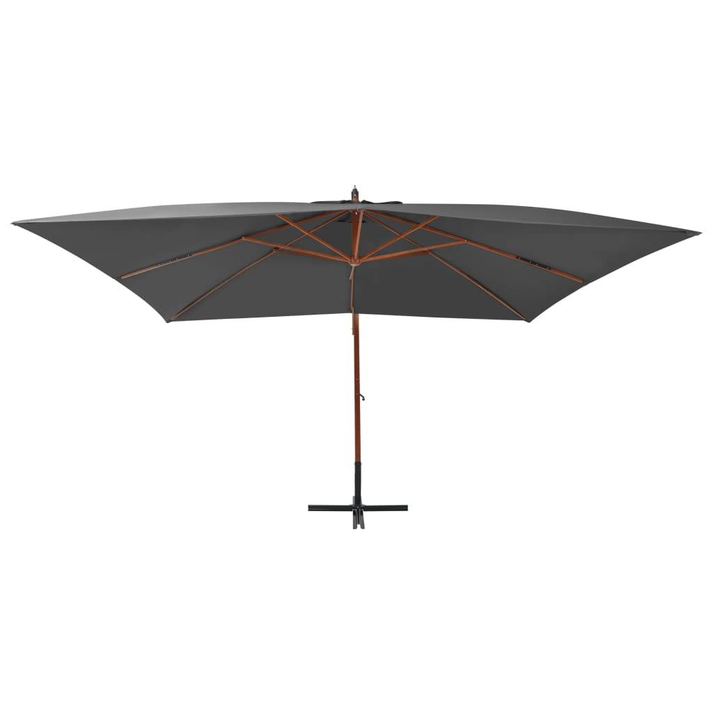 PANGIVO - Parasol de jardin en porte-à-faux avec mât en bois anthracite 400 x 300 x 285 cm - PANGIVO - Image 2