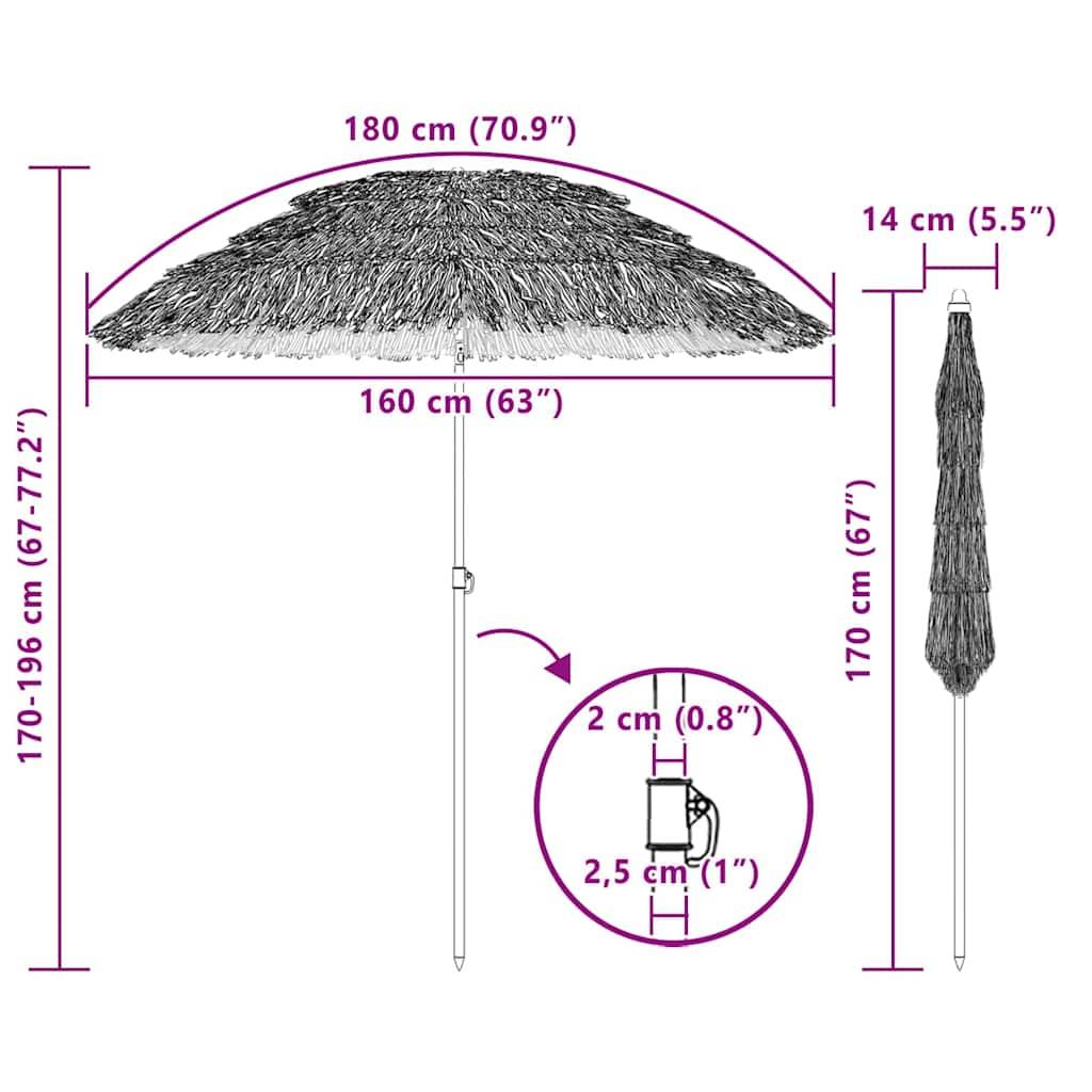 PANGIVO - Parasol de jardin naturel polypropylène polyester 160 x 160 x 196 cm - PANGIVO - Image 7