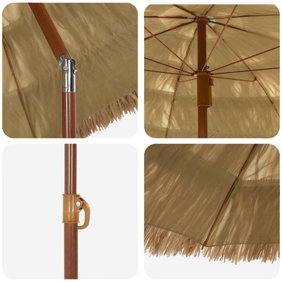 PANGIVO - Parasol de jardin naturel polypropylène polyester 160 x 160 x 196 cm - PANGIVO - Image 4