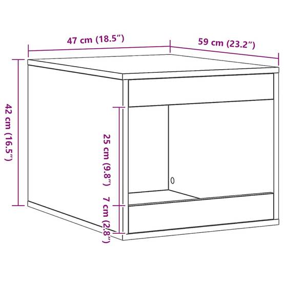 Meuble de bac à litière pour chat bois d'ingénierie chêne artisanal 59 x 47 x 42 cm - PANGIVO - Image 9