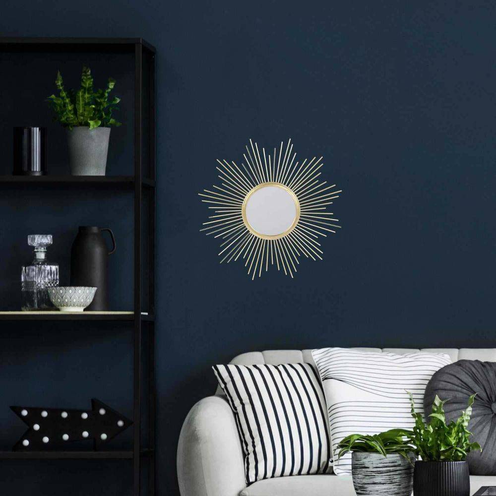 Miroir Soleil Vintage En Métal – Déco Murale Rétro 28 Cm