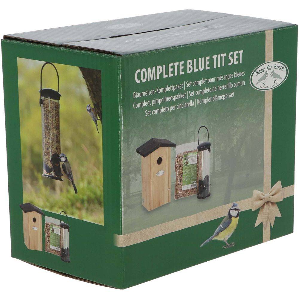 Esschert Design - Set abri mangeoire et graines oiseaux Pour mésanges bleues - Imagen 4