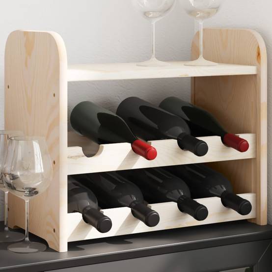 Autre - Casier à vin avec panneau supérieur 43x25x37 cm bois pin massif - Image 1