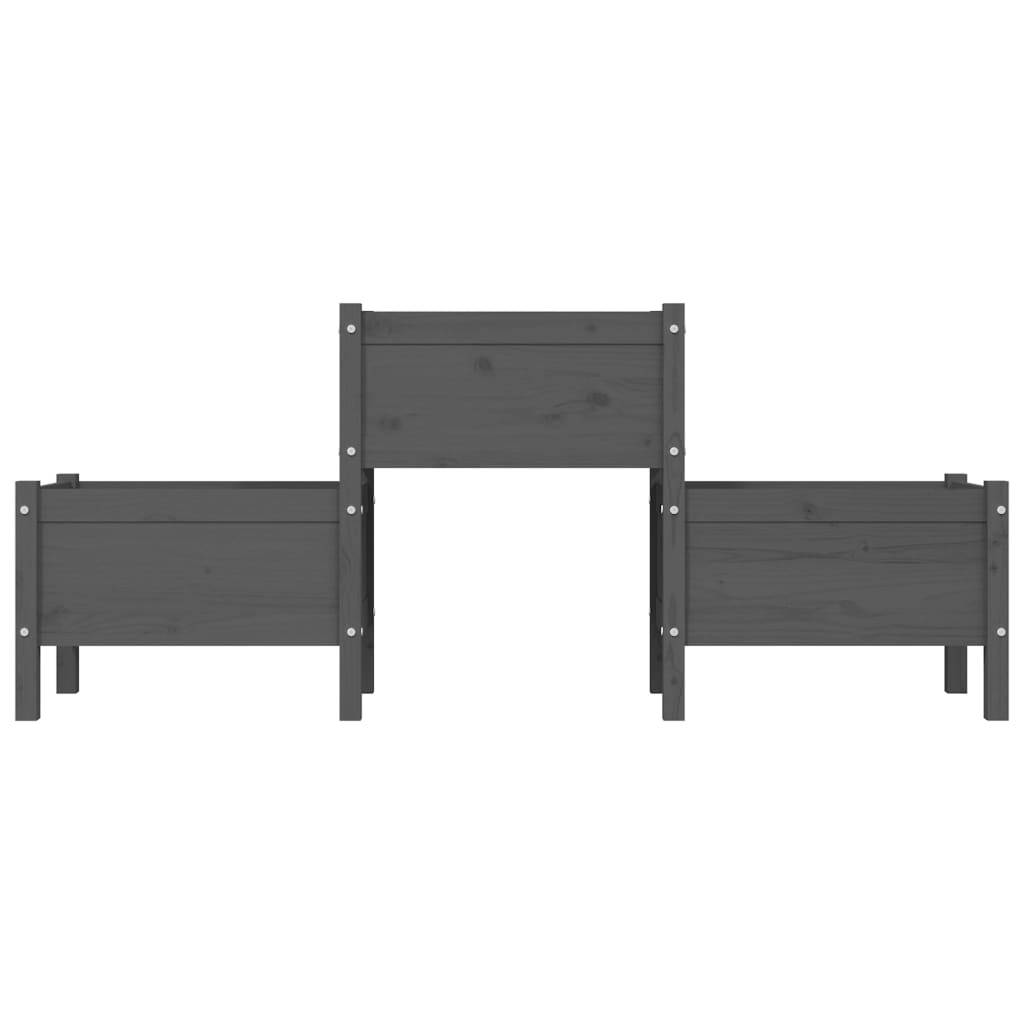 Maison Chic - Jardinière, Bac à fleurs, Pot de fleurs Gris 178,5x44x75 cm Bois massif de pin - Imagen 4