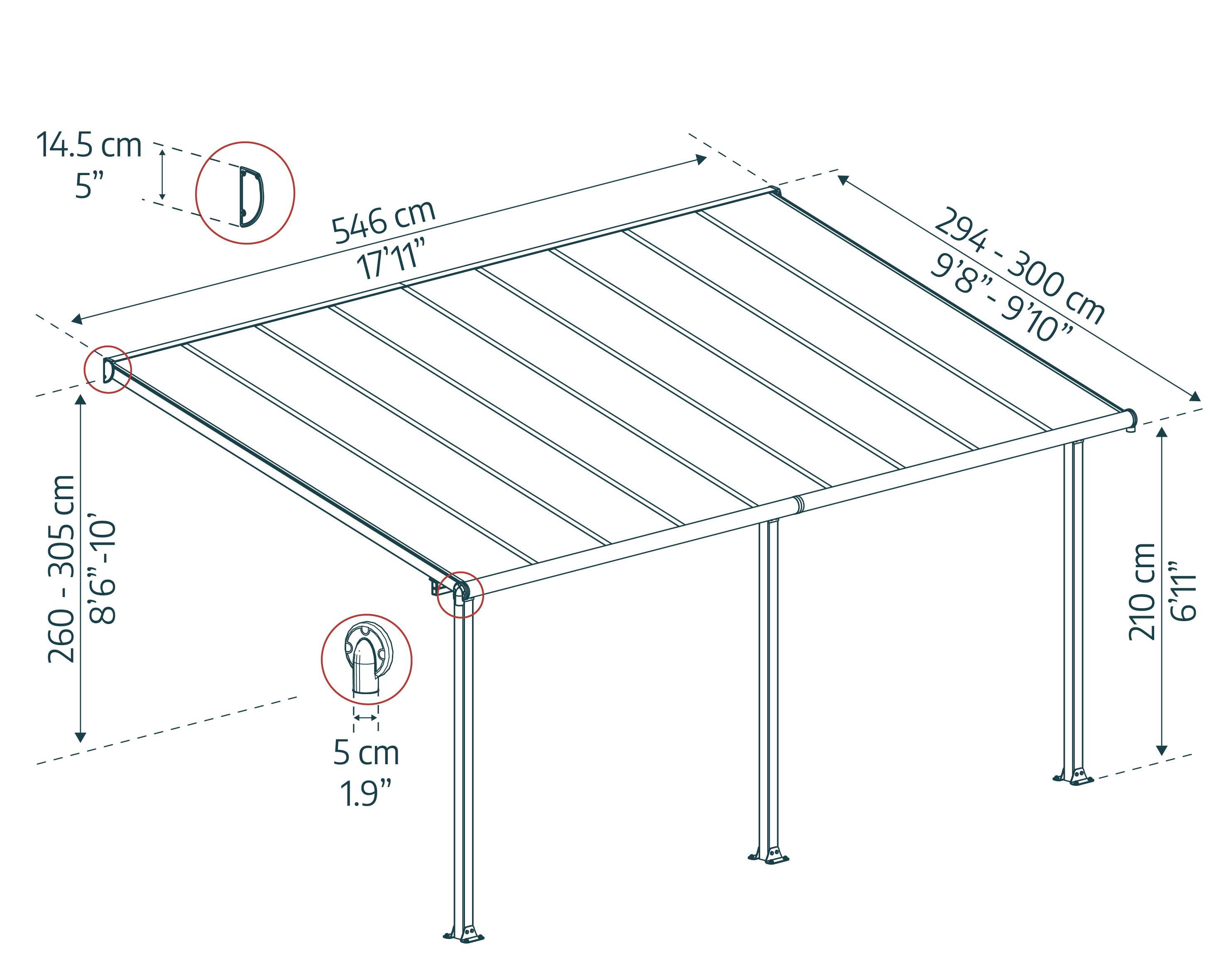 Canopia - Canopia Pergola Olympia 3X5,5 Blanche - Imagen 6