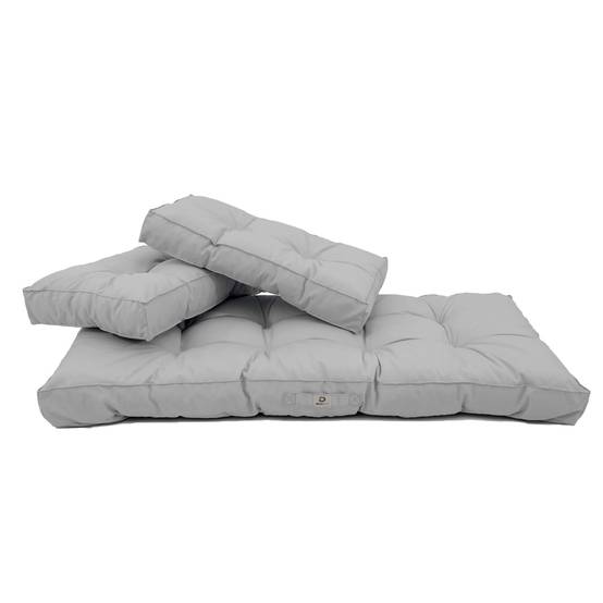 Coussins pour salon de jardin capitonné 100x50cm gris galet - Déco arts - Image 3