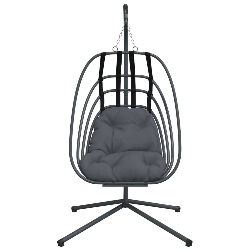 Vidaxl - Fauteuil suspendu en forme d'œuf avec support en acier anthracite vidaXL 4007408 - Image 5