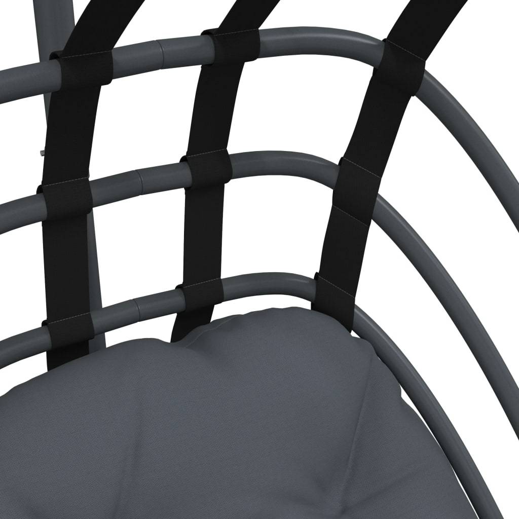 Vidaxl - Fauteuil suspendu en forme d'œuf avec support en acier anthracite vidaXL 4007408 - Image 8