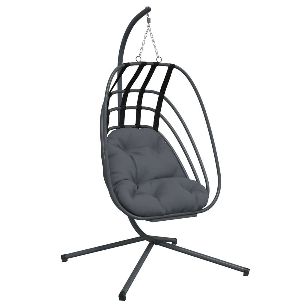 Vidaxl - Fauteuil suspendu en forme d'œuf avec support en acier anthracite vidaXL 4007408 - Image 2