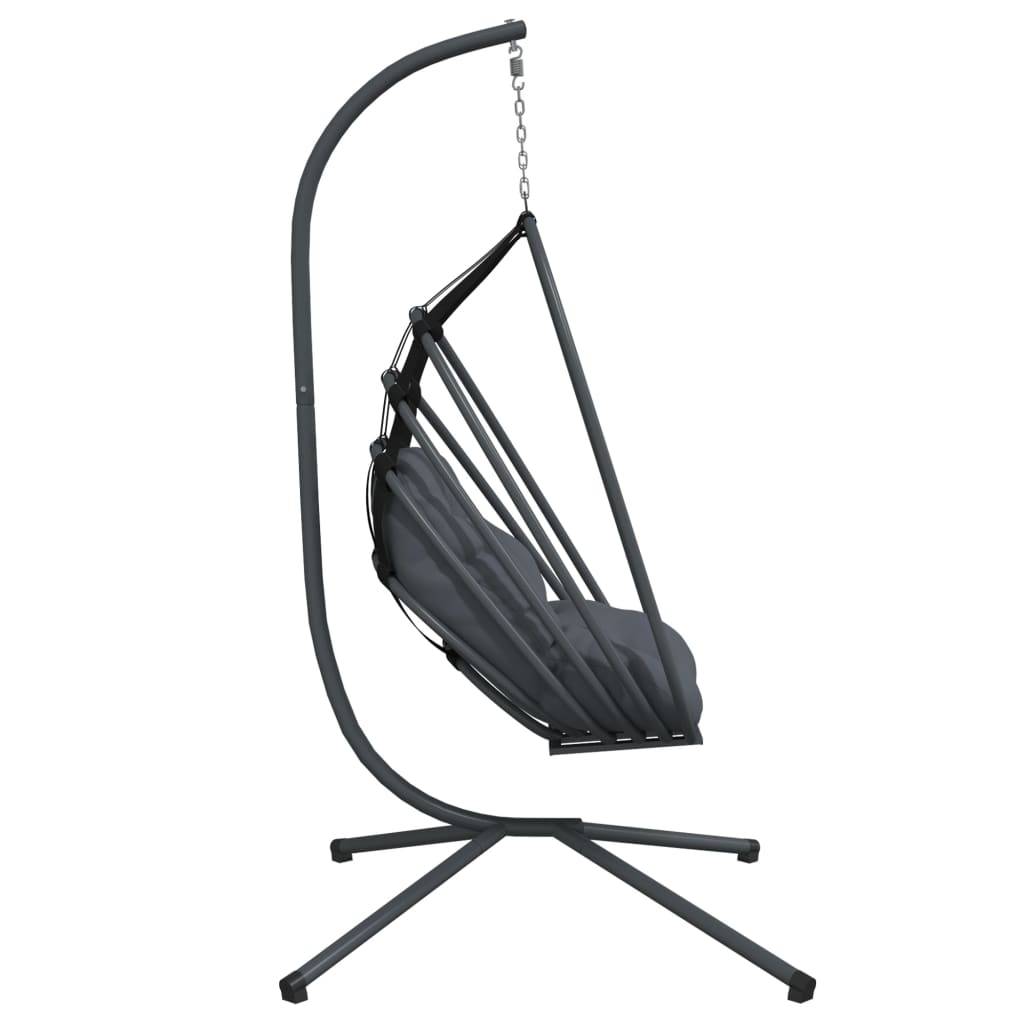Vidaxl - Fauteuil suspendu en forme d'œuf avec support en acier anthracite vidaXL 4007408 - Image 7