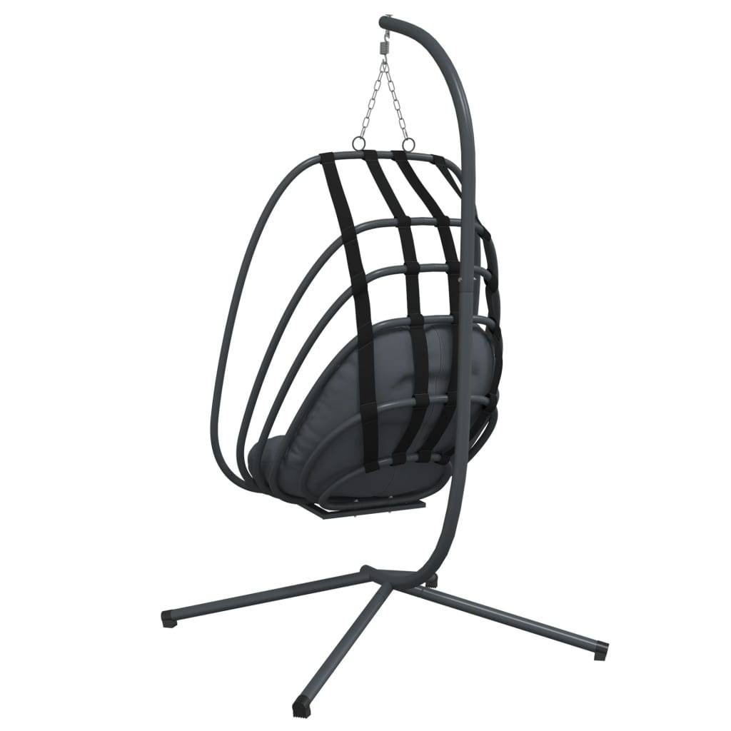 Vidaxl - Fauteuil suspendu en forme d'œuf avec support en acier anthracite vidaXL 4007408 - Image 6