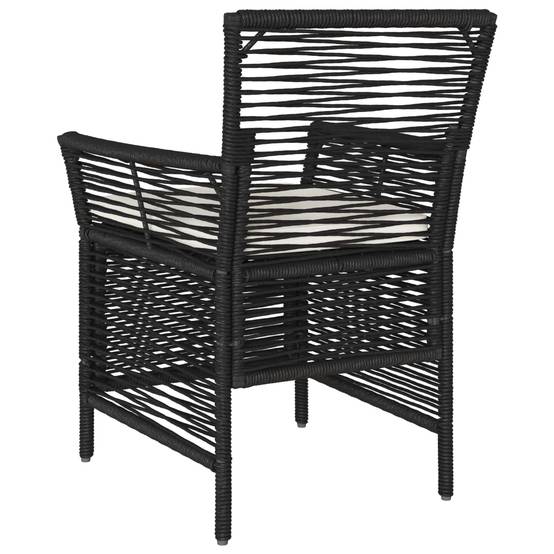 Lot de 4 chaises de jardin polyrotin noir et crème 61 x 58 x 83 cm - PANGIVO - Image 7