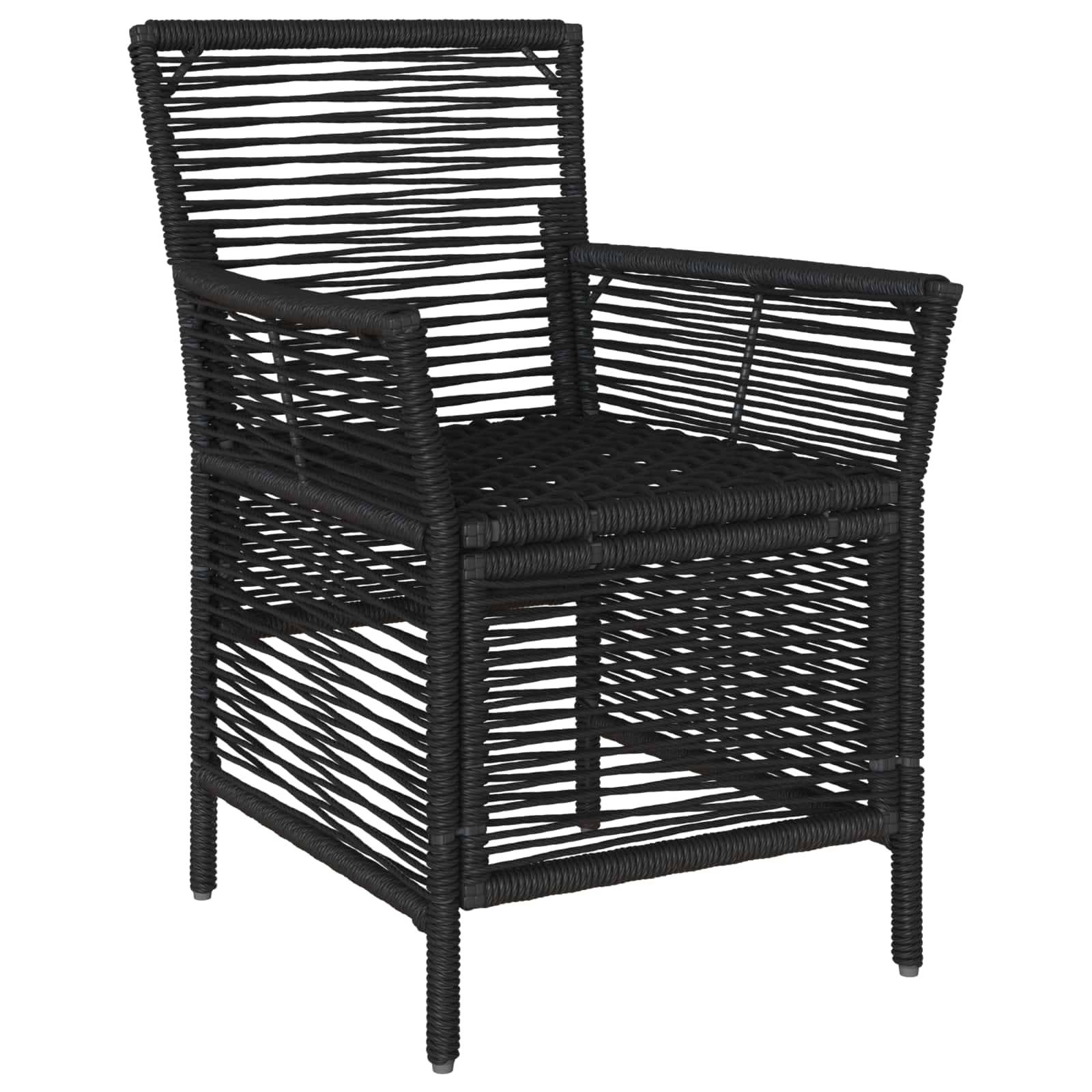 Lot de 4 chaises de jardin polyrotin noir et crème 61 x 58 x 83 cm - PANGIVO - Image 4
