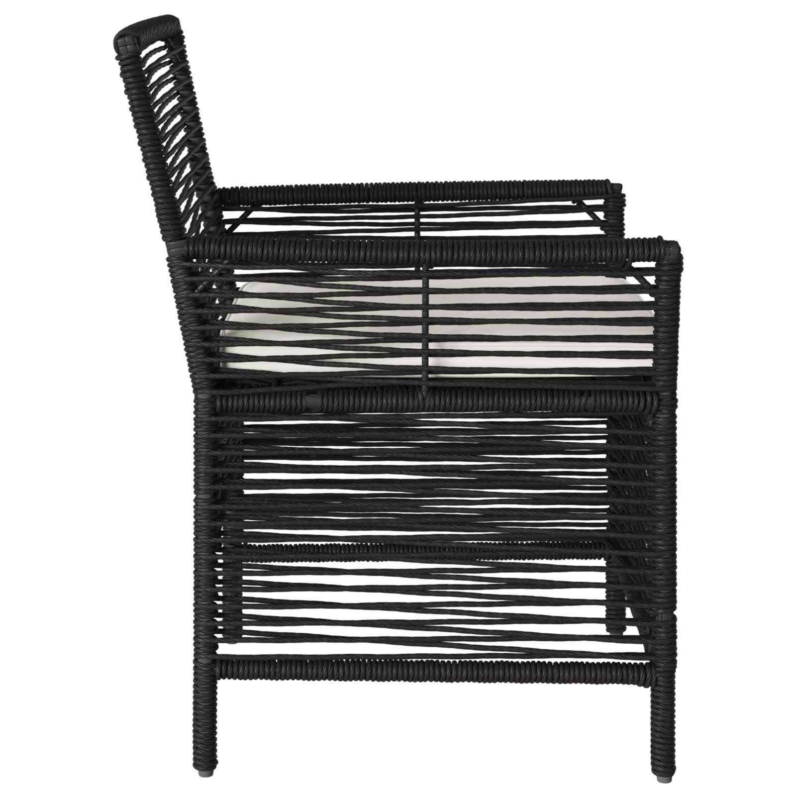 Lot de 4 chaises de jardin polyrotin noir et crème 61 x 58 x 83 cm - PANGIVO - Image 6