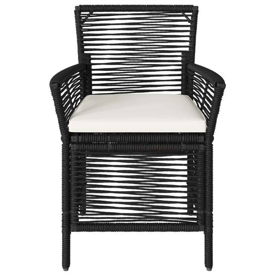 Lot de 4 chaises de jardin polyrotin noir et crème 61 x 58 x 83 cm - PANGIVO - Image 5