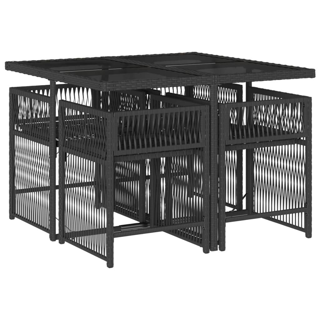 ComfortXL - Salon de Jardin Encastrable 4 Personnes Noir, Ensemble en Résine Tressée avec Coussins Noirs – ComfortXL Outdoor Living - Image 3