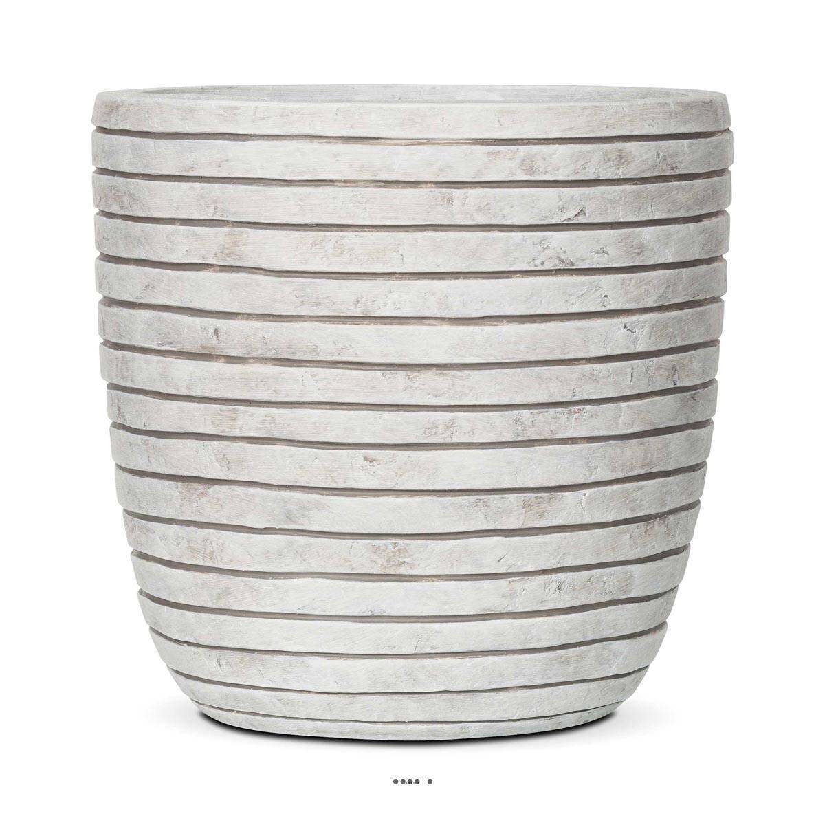 Artificielles - Bac en pures Fibres Natura Ext. Eggpot Ivoire D 43 X H 41 cm - dimhaut: H 41 cm - couleur: Crème - Imagen 1