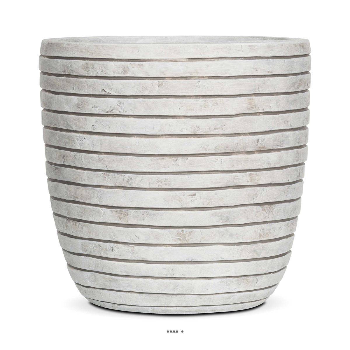 Artificielles - Bac en pures Fibres Natura Ext. Eggpot Ivoire D 43 X H 41 cm - dimhaut: H 41 cm - couleur: Crème - Imagen 2
