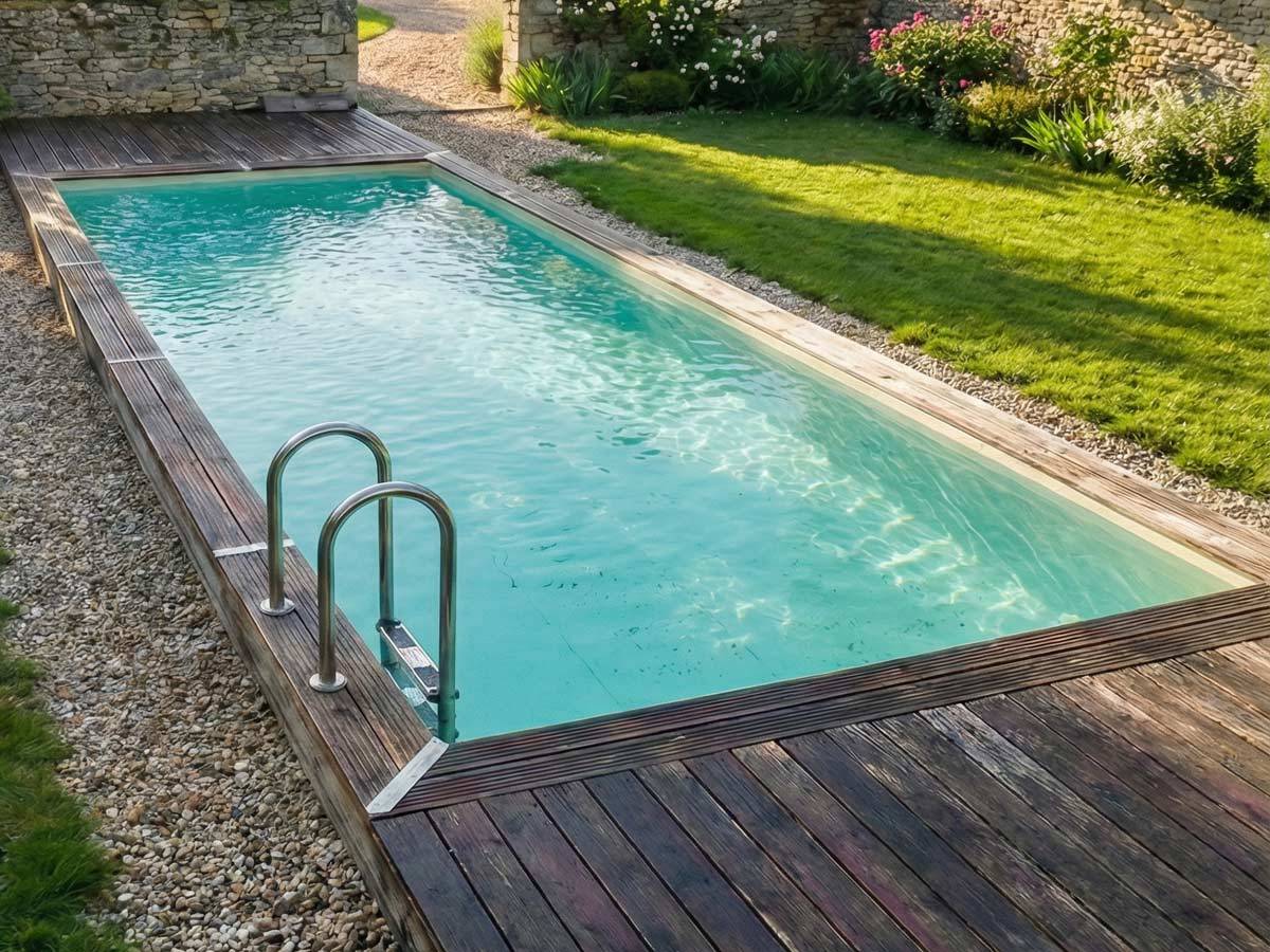 Ubbink - Piscine bois Linéa 15,50 x 3,50 x 1,55 m - Liner beige - Ubbink - Imagen 1
