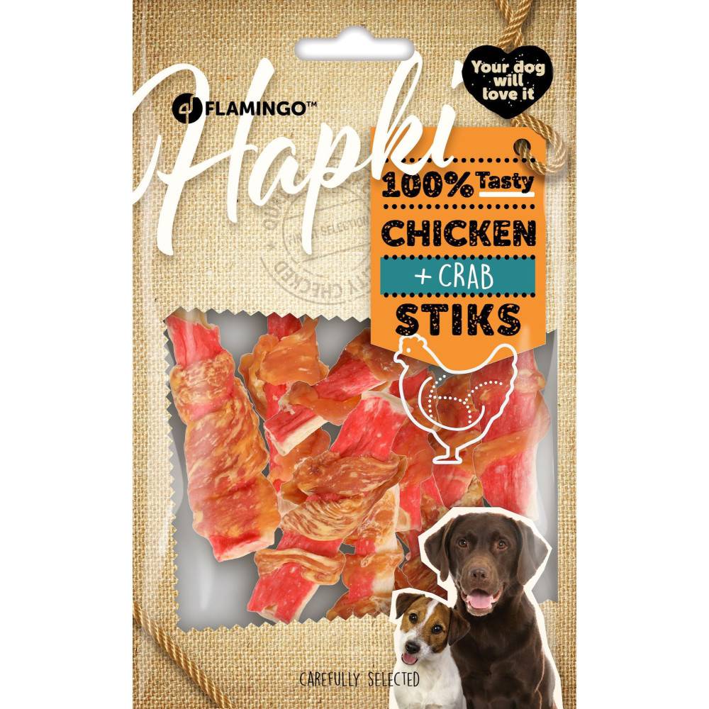 Flamingo - Friandises Hapki Bâton avec poulet et Crabe 85 g  pour chien - Imagen 1